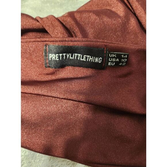PrettyLittleThing size 10 Maroon Tube Strapless Crop Top - Picture 3 of 3
